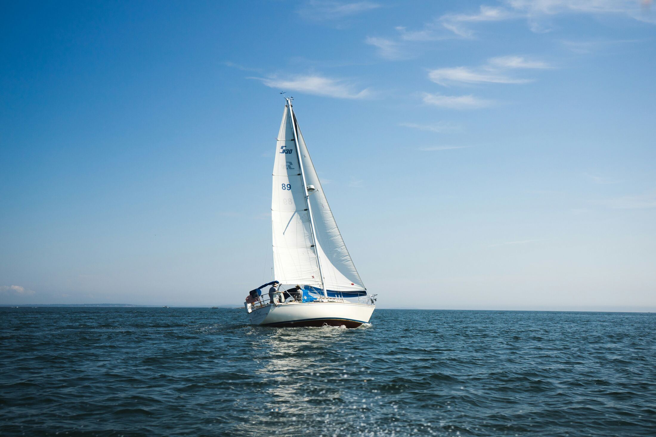 Sailing school activity on the water
